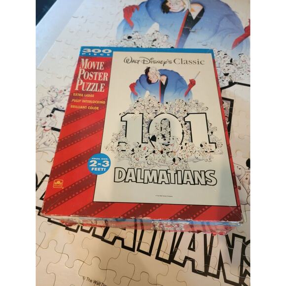 Golden 300 Jumbo Pcs Walt Disney's 101 Dalmatians Puzzle Movie Poster 2×3 Feet - Picture 8 of 13